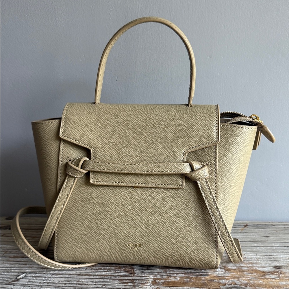 CELINE LIGHT TAUPE LEATHER PICO BELT
BAG